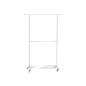 Riidepuuraam ratastel 49x130x198cm, valge