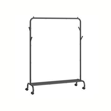 Riidepuuraam ratastel 41x103,5x155cm, must