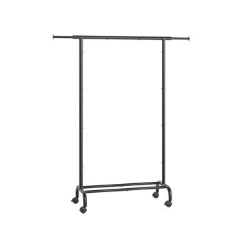 Riidepuuraam ratastel 40x120x156cm, must