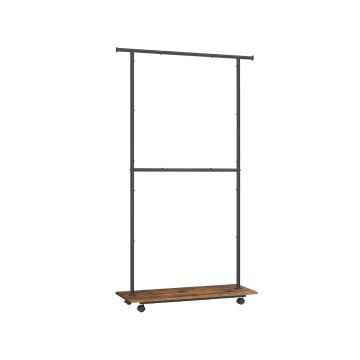 Riidepuuraam ratastel 35x98.5x180.3cm., pruun/must