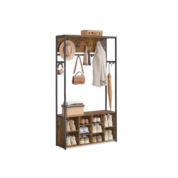 Вешалка для одежды 32x100x180см., коричнево-черная