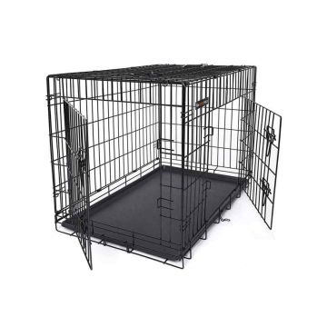 Metallist kahe uksega koerapuur 91 x 64 x 58 cm XL-suuruses, must