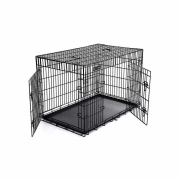 Metallist kahe uksega koerapuur 122 x 81 x 76 cm, suurus XXXL, must