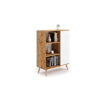 Kapp Fondi 116,4x90x40 cm, naturaalne puit/valge
