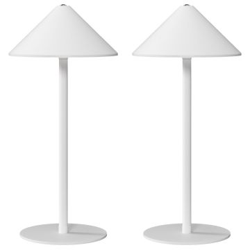Laetav LED-laualamp, 2 tk komplekt, Valge, Ø15 × 31,5 cm