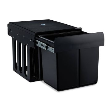 Встраиваемое ведро Relaxdays 10031540.0, тройное, 2 × 8 л + 15 л, Чёрное, 34,3 × 35,1 × 48 см