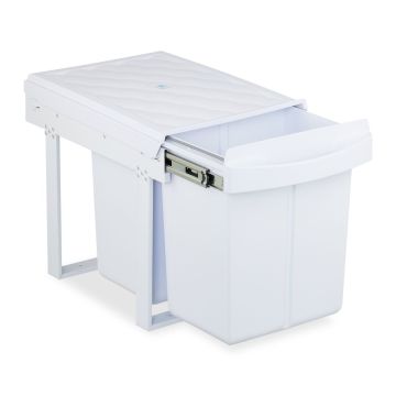Sisseehitatav jäätmete sortimissüsteem Relaxdays, 2 × 20 l, Valge, 34 × 41,3 × 51,8 cm