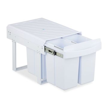 Sisseehitatav jäätmete sortimissüsteem Relaxdays, 4 × 8 l, Valge, 34 × 34,6 × 51,8 cm