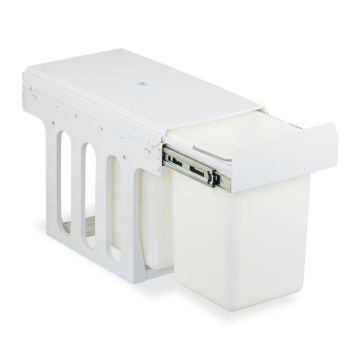Paigaldatav prügikast Relaxdays 10050785_1717, 2 ämbrit, 2 × 8 l, Valge, 25 × 35,5 × 47 cm