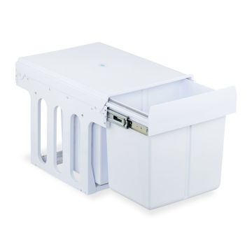 Paigaldatav prügikast Relaxdays 10050785_1718, 3 ämbrit, 15 l + 2 × 8 l, Valge, 34,3 × 35,1 × 48 cm