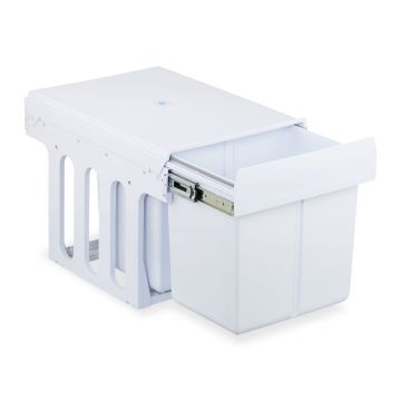 Sisseehitatav prügikast Relaxdays, 2 × 15 l, Valge, 34,3 × 35,1 × 48 cm