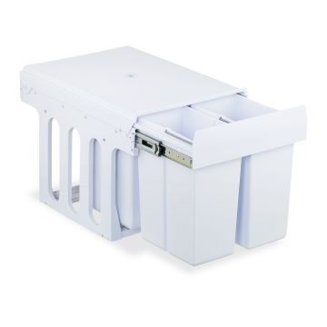 Sisseehitatav prügikast Relaxdays, 4 × 8 l, Valge, 34,3 × 35,1 × 48 cm