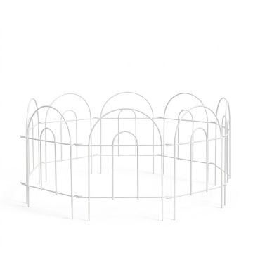 Paigaldatav aiapiire Relaxdays, 6 elementi, Valge, 240 × 45 cm