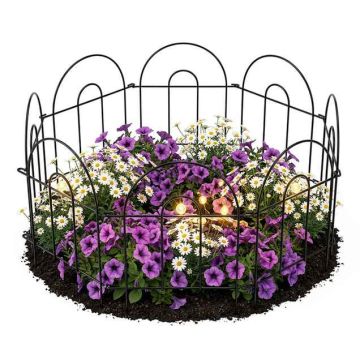 Paigaldatav aiapiire Relaxdays, 6 elementi, Must, 240 × 45 cm