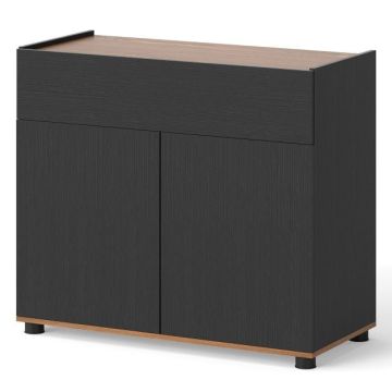 Cupboard, 1 drawer, 2 doors, Black, 80 × 35 × 70 cm