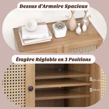Sideboard, 2 doors, Brown, 80 × 80 × 40 cm