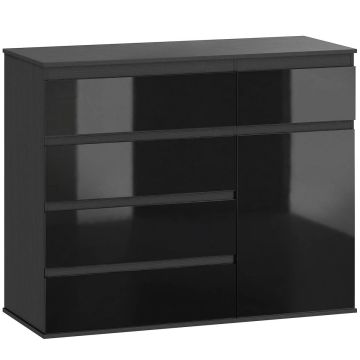 Puhvetkapp, 5 sahtlit, Must, 100 × 80 × 40 cm