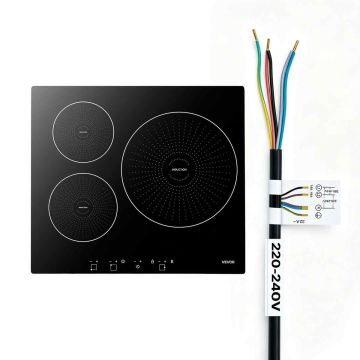 Induktsioonpliidiplaat VEVOR SK-63IHB3T2P, 3 kuumutusala, 59 × 5,5 × 52 cm