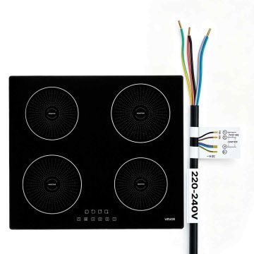 Induktsioonpliidiplaat VEVOR SK-70IHB4T1P-S, 4 kuumutusala, 59 × 5,5 × 52 cm