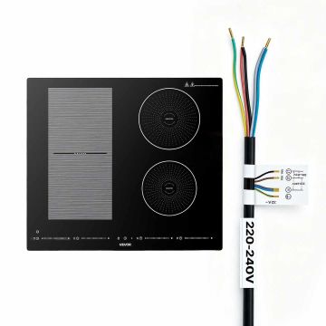Induktsioonpliidiplaat VEVOR SK-72IHB4S9M, 4 keeduala, 59 × 52 × 6 cm