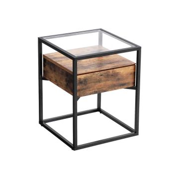 Klaasist abilaud LET04BX, pruun/must