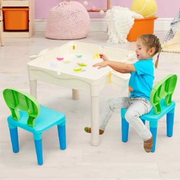 Interactive children's table and chair set, 2 chairs, 51 × 51 × 44 cm