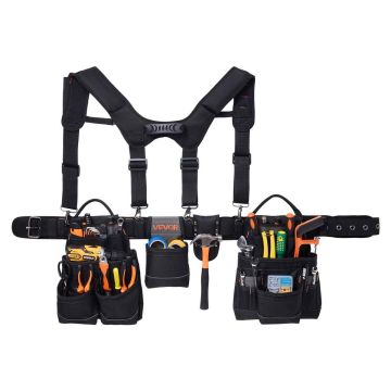 Tööriistavöö VEVOR DWSS2503, 19 taskut, 142 × 77 × 11,5 cm