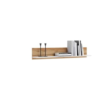 Riiul 155x18x16 cm, naturaalne puit/valge