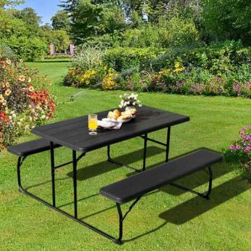 Picnic table and bench set, Table and 2 benches, 136.5 × 149 × 72 cm