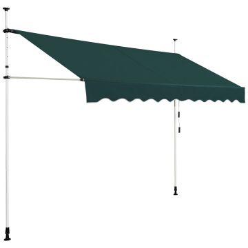 Retractable awning 300 cm, adjustable height, green