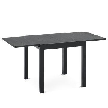 Extendable aluminum outdoor table, Grey, 80–160 × 75 × 80 cm
