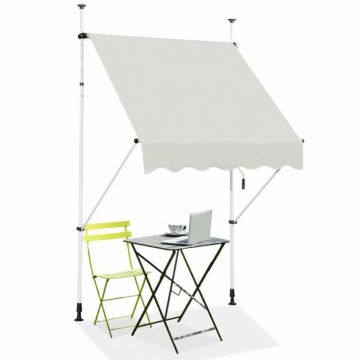 Retractable canopy for outdoor spaces, 300×200 cm, white