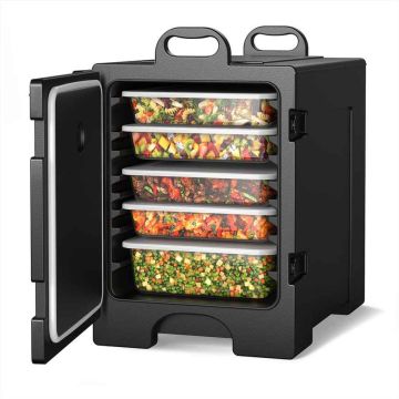 Insulated food container, 77 l, Black, 61.5 × 64 × 43 cm