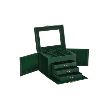 Шкатулка для украшений 17,5x22,5x16,5 см., темно-зеленый/золотой цвет