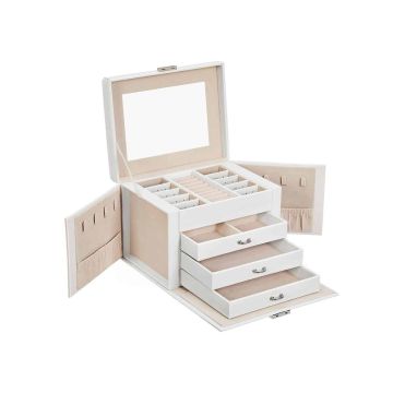 Шкатулка для украшений 22,5x17,5x16,5 см., цвет белый/кремовый