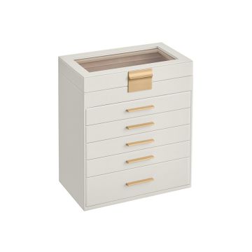Шкатулка для украшений 16,3x25,1x29 см., белая/бежевая