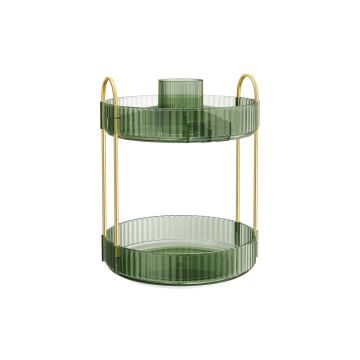 Органайзер для косметики 23x23x31см., цвет зеленый/золотой