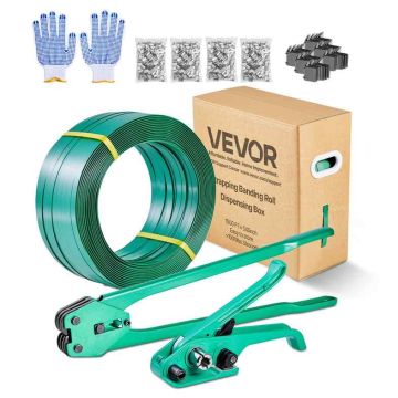 Rihmapingutuskomplekt VEVOR CL-PET450, 450 kinnitit ja 150 nurgakaitset