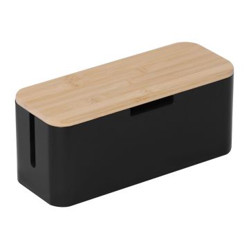 Kaablikarp Relaxdays 10052398_8314, kuni 6 juhtmele, must/pruun, 34 × 14,5 × 13,5 cm