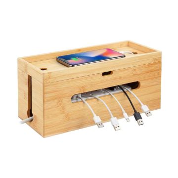 Kaablikorralduskast Relaxdays, kuni 6 pesa, 16 × 34 × 13,5 cm