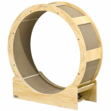 Kasside jooksuratas/kraapimispost PawHut 91x33,5x94cm, helepruun