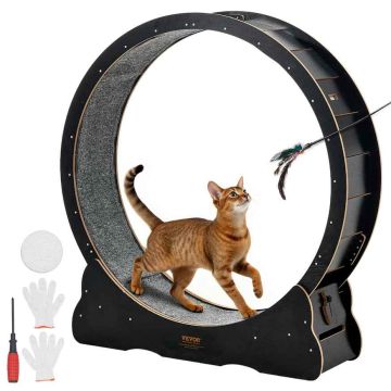 Kassijooksuratas VEVOR, Ø 120 cm, Must, Ø 120 × 127,5 cm
