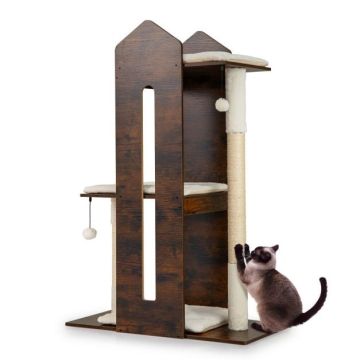 Cat scratching post, 3 platforms, 80 × 120 × 40 cm