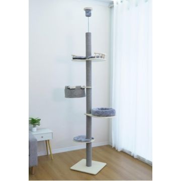 Cat scratching post, 5 levels, 48 ​​× 236–271 × 48 cm