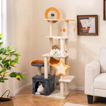 Cat scratching post, multi-level, 61 × 41 × 160 cm