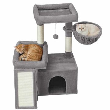Kassikraap FEANDREA, 2 suurt platvormi, Hall, 92,5 × 58,9 × 85,8 cm
