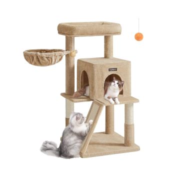 Cat scratching post Feandrea PCT051P01, with large platform, 48 × 48 × 96 cm
