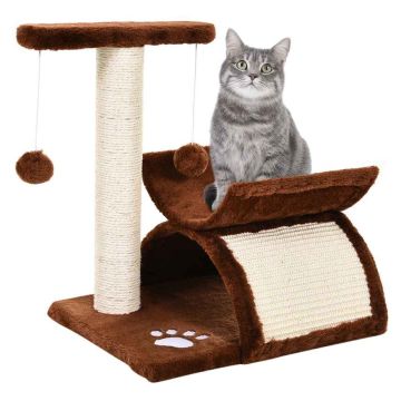 Когтеточка для кошек PawHut 40x30x43см, коричнево/кремовая