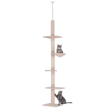 Когтеточка для кошек PawHut 40x34x260см, песочного цвета