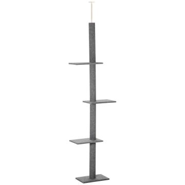 Kassikraapimispuu PawHut 43x27x260cm, halli värvi